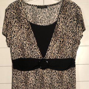 SUSAN LAWRENCE BLACK AND BROWN ANIMAL PRINT